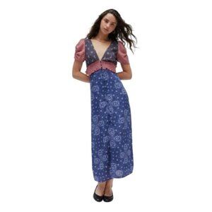 Kimchi Blue Sophia's Patchwork V Neck Dress on Days of Our Lives Women's Size XS